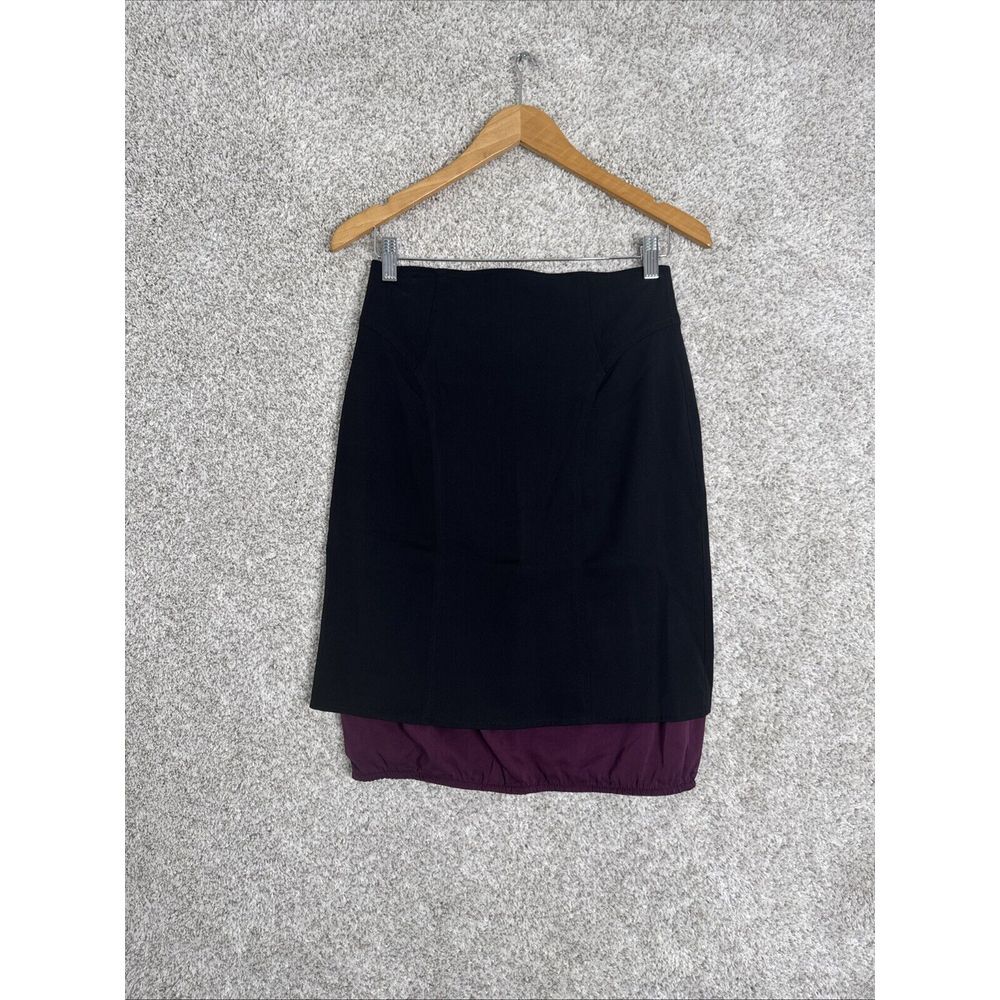 wren Black Classic Skirt Purple Elastic Hem NWT Orig $260 Large